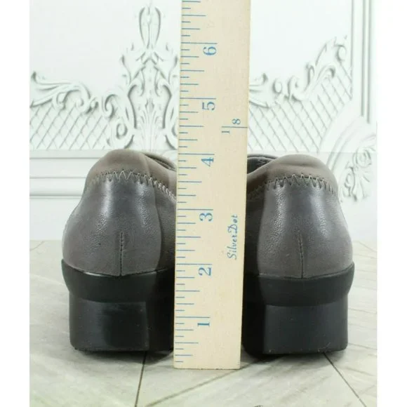 Clarks Cloudsteppers Caddell Denali Gray Leather Casual Slip On Shoes Size 8 M - Picture 6 of 9